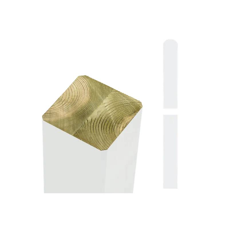 Plus Omlimede Stolper 90x90mm X147cm Hvid - Plus A/S