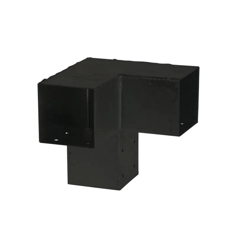 Plus Cubic Hjørnebeslag Dobbelt, Til  9x9 Cm Stolper - 17971-15 - Plus A/S