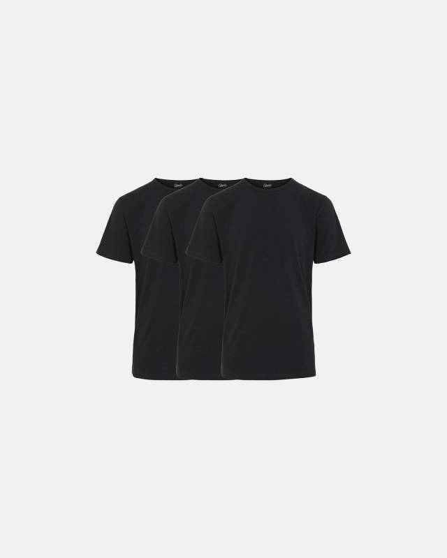 T-Shirts 3-Pak | økologisk Bomuld | Sort - Claudio