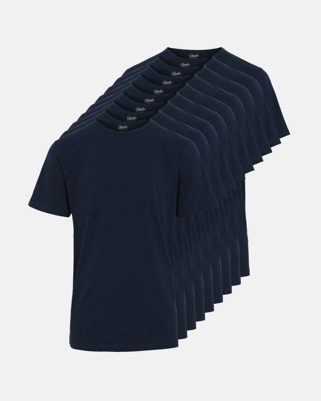 T-Shirts 9-Pak | økologisk Bomuld | Navy - Claudio