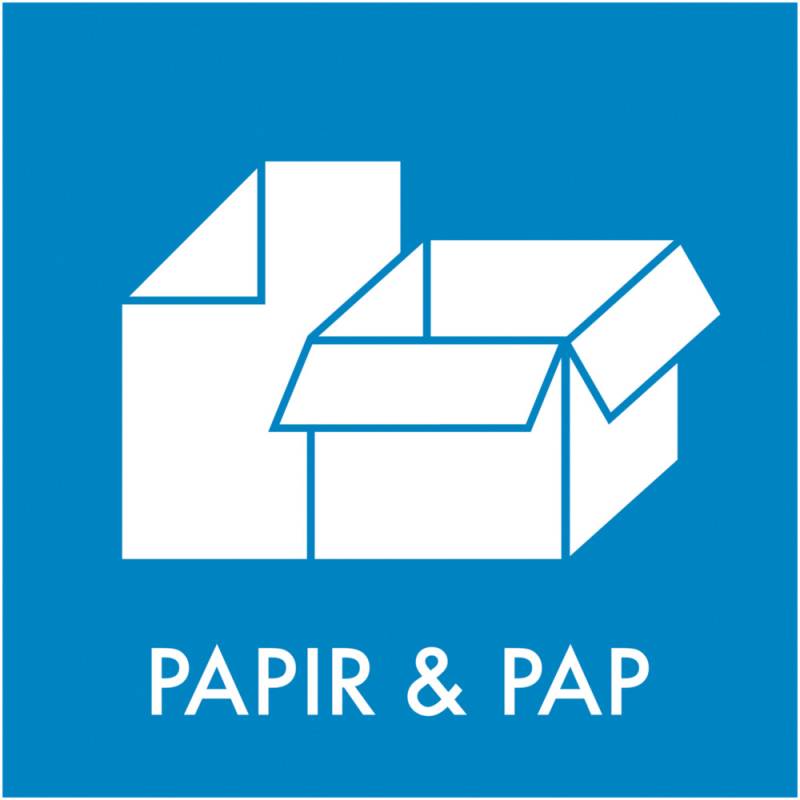 Piktogram Til Affaldssortering, Papir Og Pap 6x6 Cm, Kvadratisk - Abena