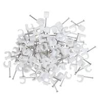 E-Line Ledningsclips, 5-7mm Rund, Til Rund Ledning 2x0,75 & 3g0,75, Ske Med 100 Stk., Hvid - Vrige