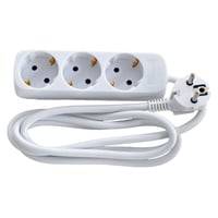 3-Stikdse Schuko, Uden Afbryder, 1,5 Meter Ledning, Hvid - Vrige