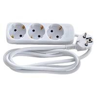 3-Stikdse Schuko Uden Afbryder, 3 Meter Ledning, Hvid - Vrige