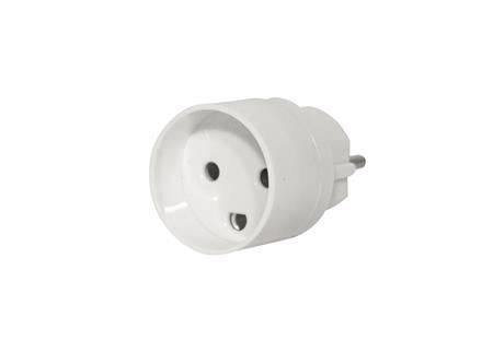 Hybridstikprop, Adapter, Schuko/Dk Jord, Hvid - Vrige