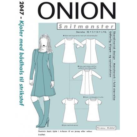 Onion Snitmønster 2047 Kjoler Med Bådhals Str. Xs-Xl