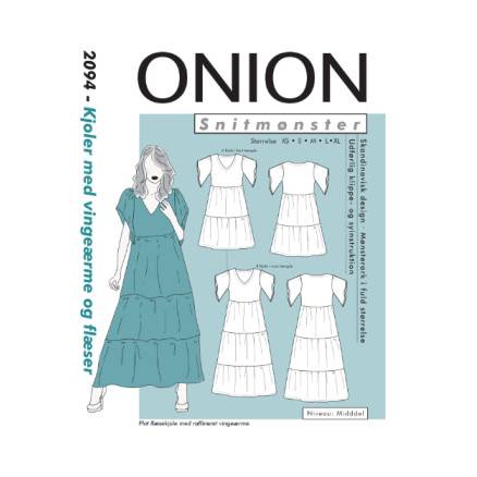 Onion Snitmønster 2094 Kjoler Med Vingeæreme Og Flæser Str. Xs-Xl