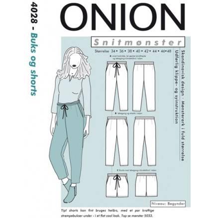 Onion Snitmønster 4028 Buks & Shorts Str. 34-48