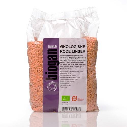 Røde Split Linser økologisk - 750 Gr - Biogan - Discount Pris