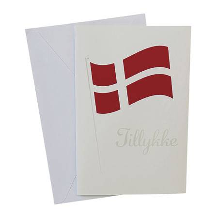Tillykke Kort Med Dk Flag - 253181