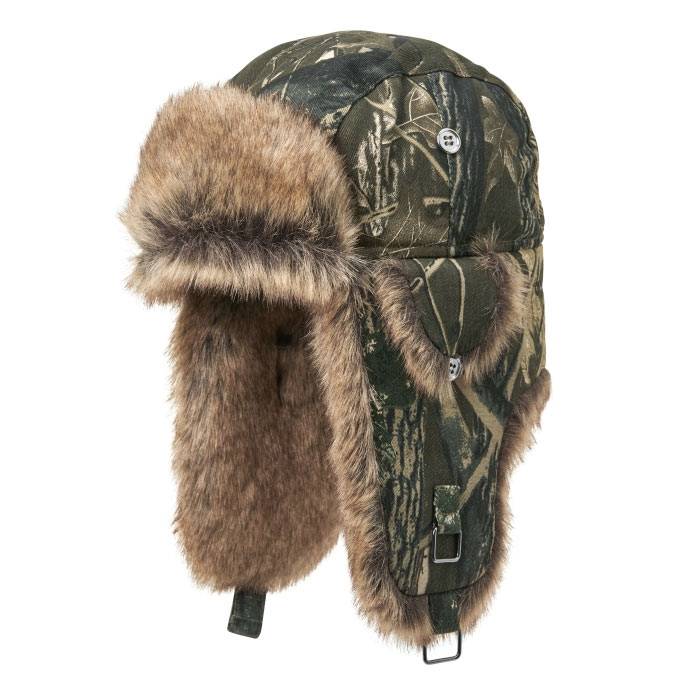 Mjm Trapper Hunter 41 Faux Fur, Camo M.grøn-Xl - Vinterhue, Vinterkasket