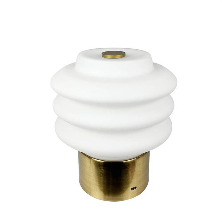 Diva Led Bordlampe / Batterilampe, Opal/Messing - Dyberg Larsen