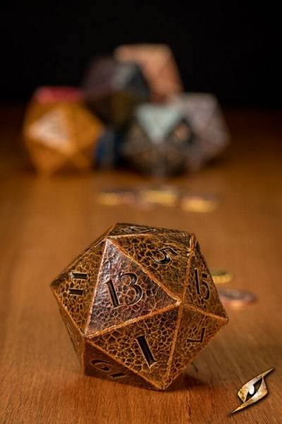 Dice - 20 Sidede (d20) Terninger - Brown - Epic Armoury - 8.5cm - !live Rollespil - Iron Fortress