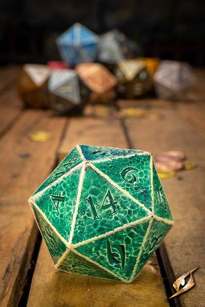 Dice - 20 Sidede (d20) Terninger - Green - Epic Armoury - 8.5cm - !live Rollespil - Iron Fortress