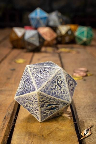 Dice - 20 Sidede (d20) Terninger - Purple - Epic Armoury - 8.5cm - !live Rollespil - Iron Fortress