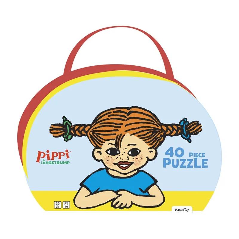 Pippi Langstrømpe Kuffert Med Puslespil 40 Stk - Barbo Toys