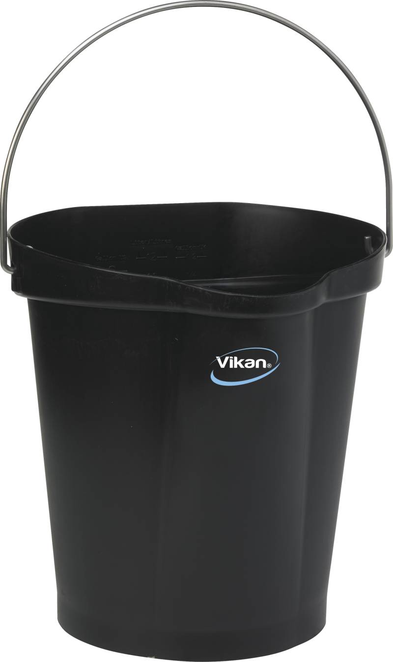 Spand 5686, Plast M/Rf Bærehåndtag 12ltr, Sort - Vikan