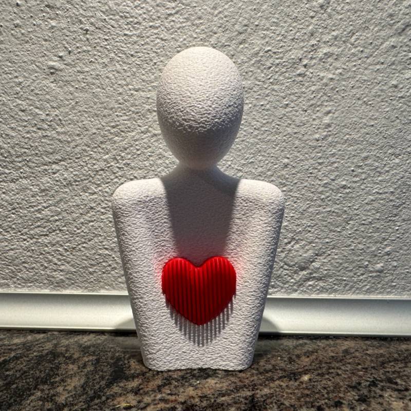 Sabre Mor Dag Figur Med Hjerterum - Hvid / Rød - Jm Dimensions