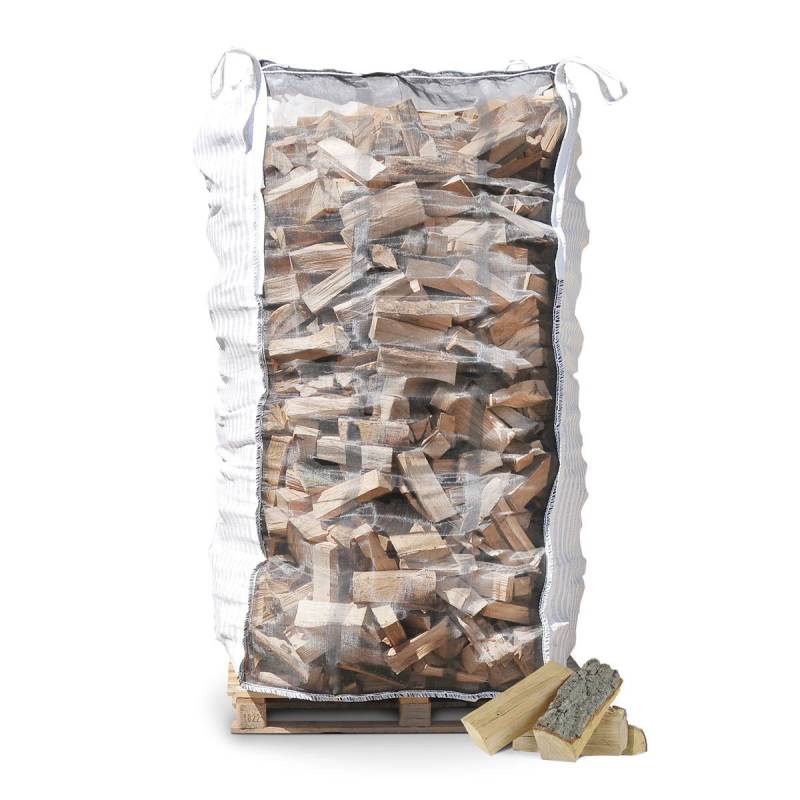 Ovntørret Ask I Bigbag, 25 Cm Stykker - Ca. 1,8 M3 - Dansk Brænde