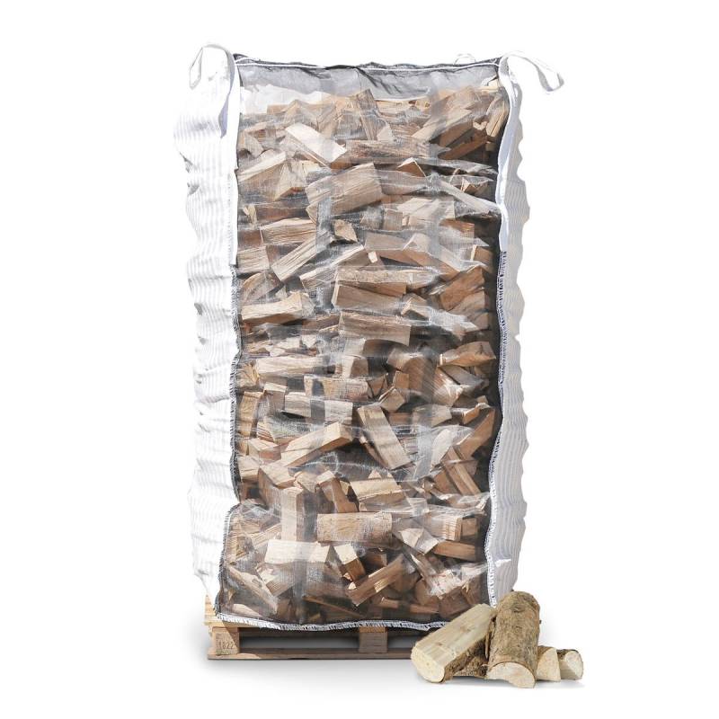 Ovntørret Nåletræ I Bigbag, 25 Cm Stykker - Ca. 1,8 M3 - Dansk Brænde