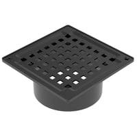 Blcher Square Overdel Med Rist, 145x145mm. Til Beton Og Fliser, Sort, Rustfrit Stl