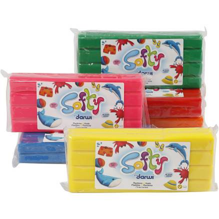 Softy Modellervoks, Ass. Farver, 6x500g/ 1 Pk. - Diverse