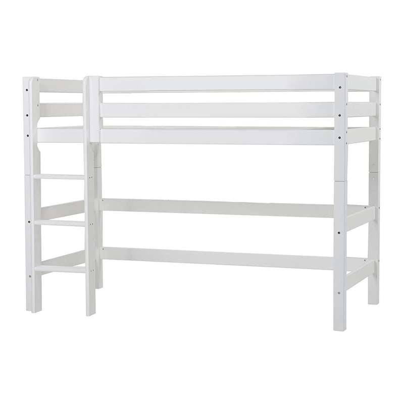 Hoppekids Eco Luxury - Mellemhøj Seng - 90x200 Cm. - Fleksibel Indlægsbund - Hvid