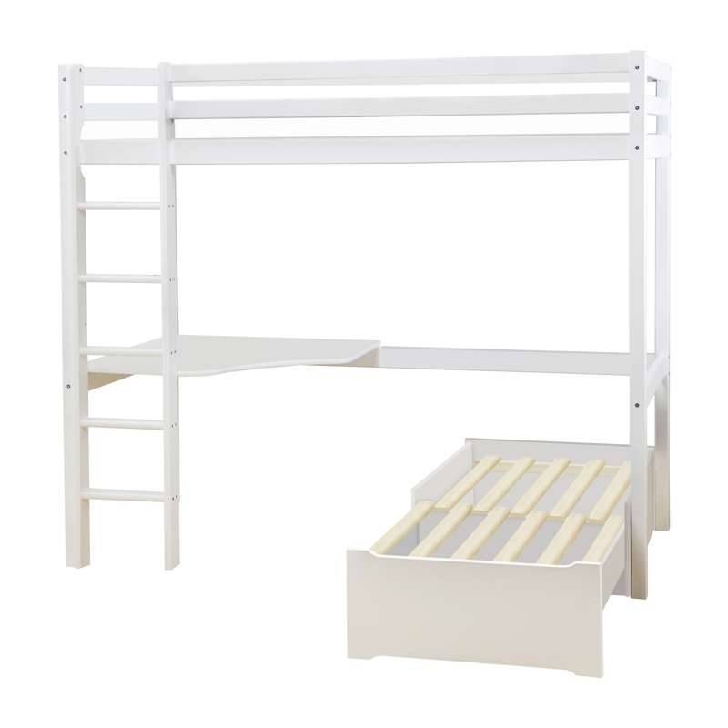 Hoppekids Eco Dream - Mega Seng M. Lounge Modul Og Bordplade - 90x200 Cm. - Hvid