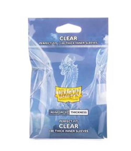 Dragon Shield Deck Protectors - Perfect Fit Thick Inner Sleeves: Clear (til Standard/63x88mm Kort) - 100 Lommer - Dragonshield - Sleeves #at-13004 - !kort Tilbehã¸r