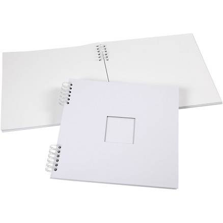 Scrapbog M. Spiral, Str. 30,5x30,5 Cm, 250 G, Hvid, 1 Stk. - Diverse