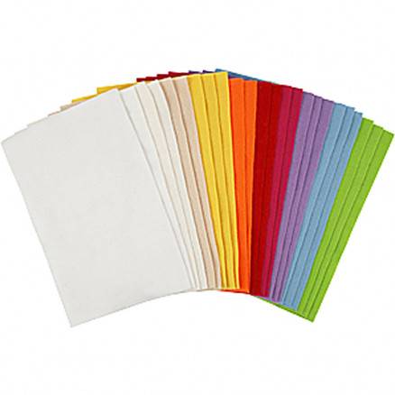 Hobbyfilt I Ark, Ark 20x30 Cm, Tykkelse 1,5 Mm, Ass. Farver, Ark, 24ass. Ark, 180-200 G/M2 - Diverse