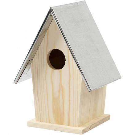Mejsekasse Med Zinktag, Str. 13,5x11x19 Cm, Hulstr. 32 Mm, Fyr, 1stk. - Diverse