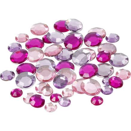 Rhinsten, Runde, Str. 6+9+12 Mm, Lilla, 360 Stk./ 1 Pk. - Diverse