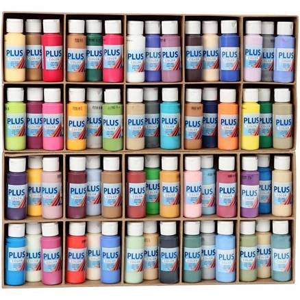 Plus Color Hobbymaling, Ass. Farver, 60x60ml/ 1 Pk.