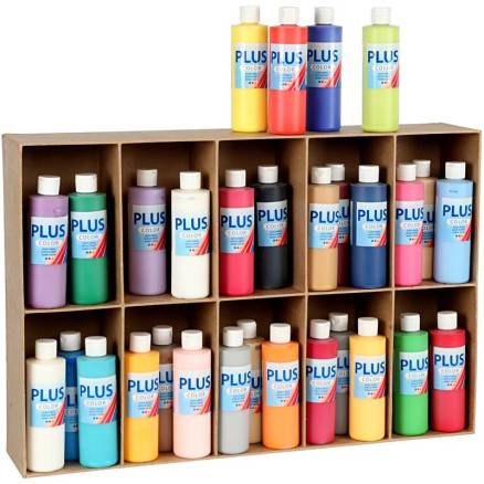 Plus Color Hobbymaling, Ass. Farver, 30x250ml/ 1 Pk.