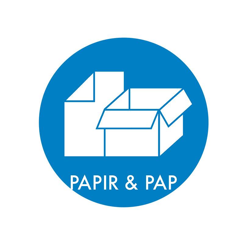 Udgår: Piktogram Til Affaldssortering, Papir & Pap, Rund - Nordisk Microfiber