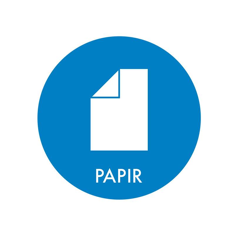 Udgår:piktogram Til Affaldssortering, Papir, Rund - Nordisk Microfiber