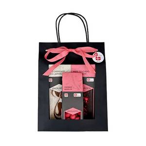 Gourmet Gavepose Pink ø M. 2 Chokoladeplader Samt Dragée Mandler, 240g. - økoladen