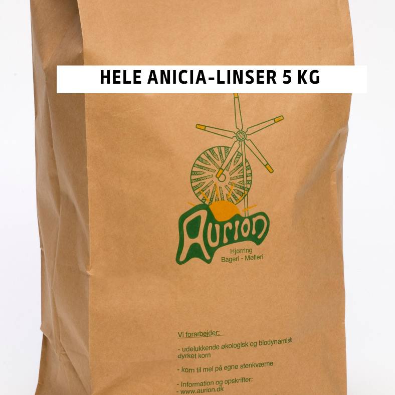 Danske økologiske Anicia Linser 5 Kg - Aurion