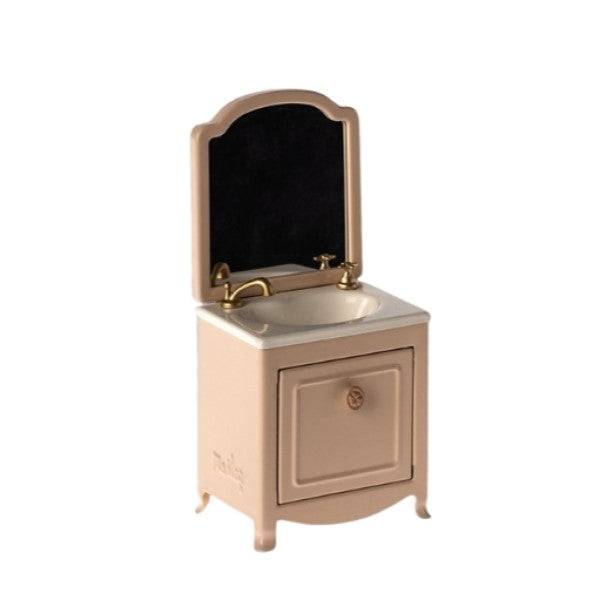 Miniature Vask M/ Skab & Spejl Rosa - Maileg