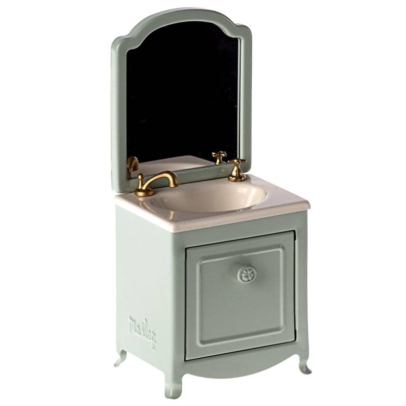 Miniature Vask M/ Skab & Spejl Mint - Maileg