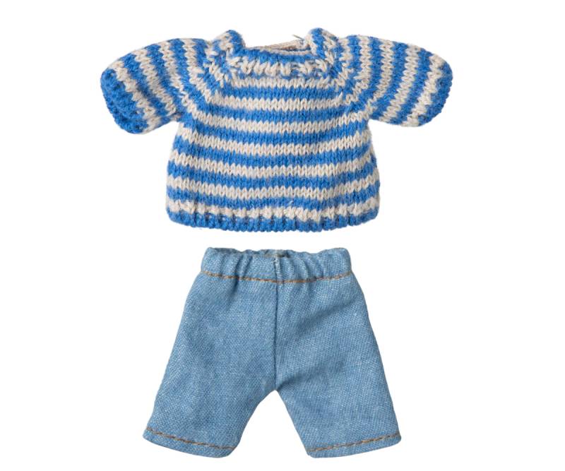 Maileg Strikket Sweater Og Bukser - Storebror Mus