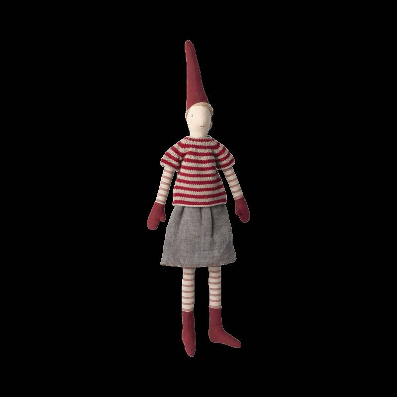 Maileg Nisse - Str. 3 - Pige - Nederdel Og Strikket Sweater