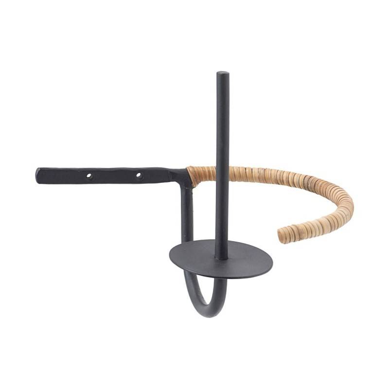 Toiletrulleholder Sort M/ Rattan - House Doctor