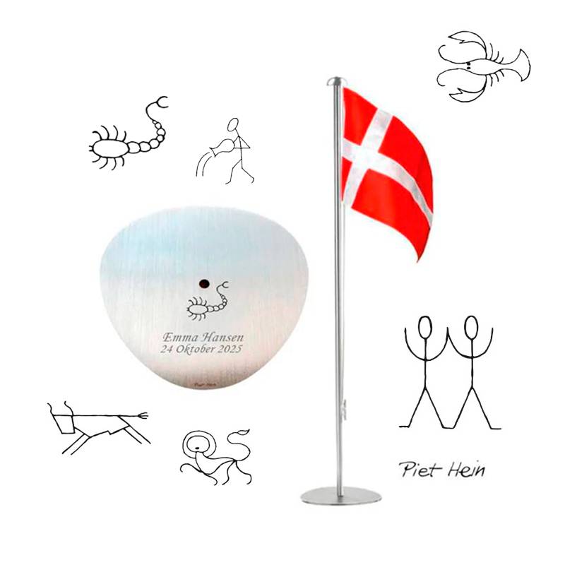 Piet Hein Flag 35 Cm Stål Gave Til Frisør