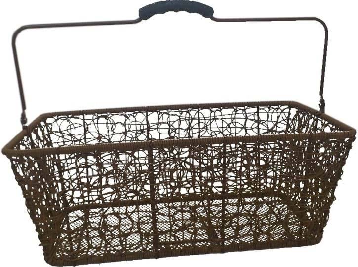 Cykelkurv Bag - Brun Plast Rattan Flet Mbk Nest - Ecykelhjelm.dk
