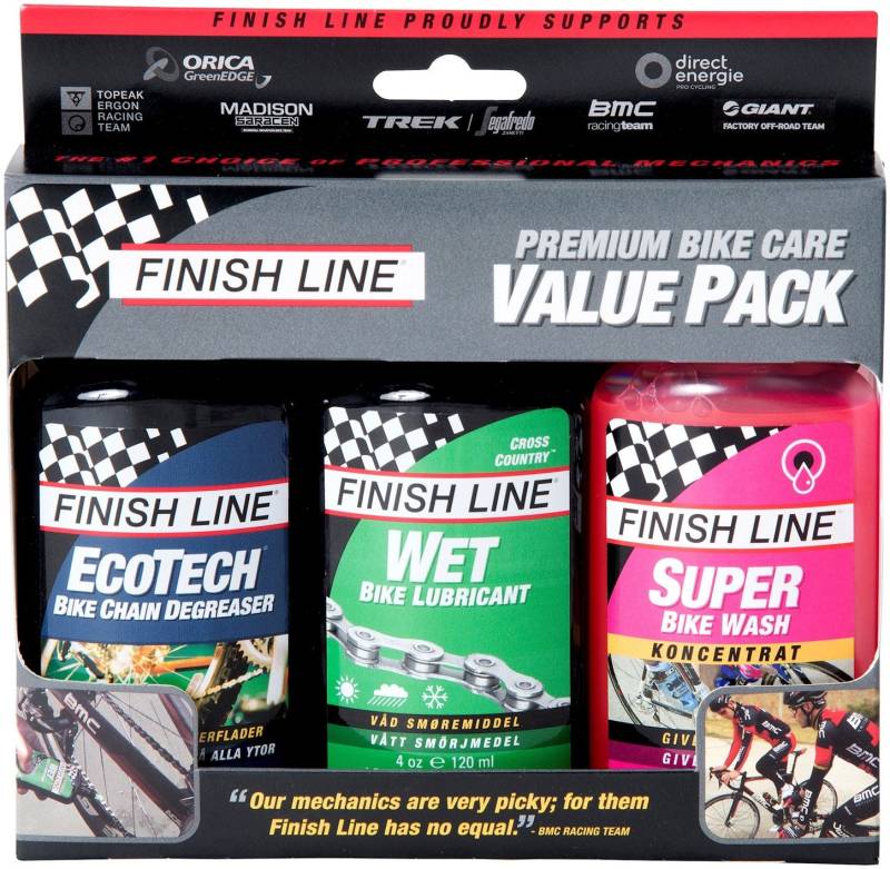 Finish Line Plejemiddels Pakke - 3 Stk - Vask/Affedt/Olie(wet)