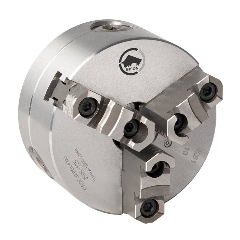 Bison 3-Bakket Centrerpatron ø200 Mm-Stål-Din 6350-Montering På Bagsiden (cylindrisk Holder)-3505-200 - Diesella