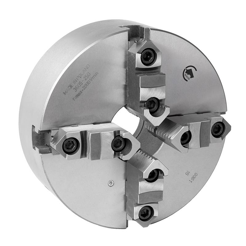 Bison 4-Bakket Centrerpatron ø315 Mm - Støbejern - Din 6350 - Montering På Bagsiden (cylindrisk Holder) - 3605-315 - Diesella