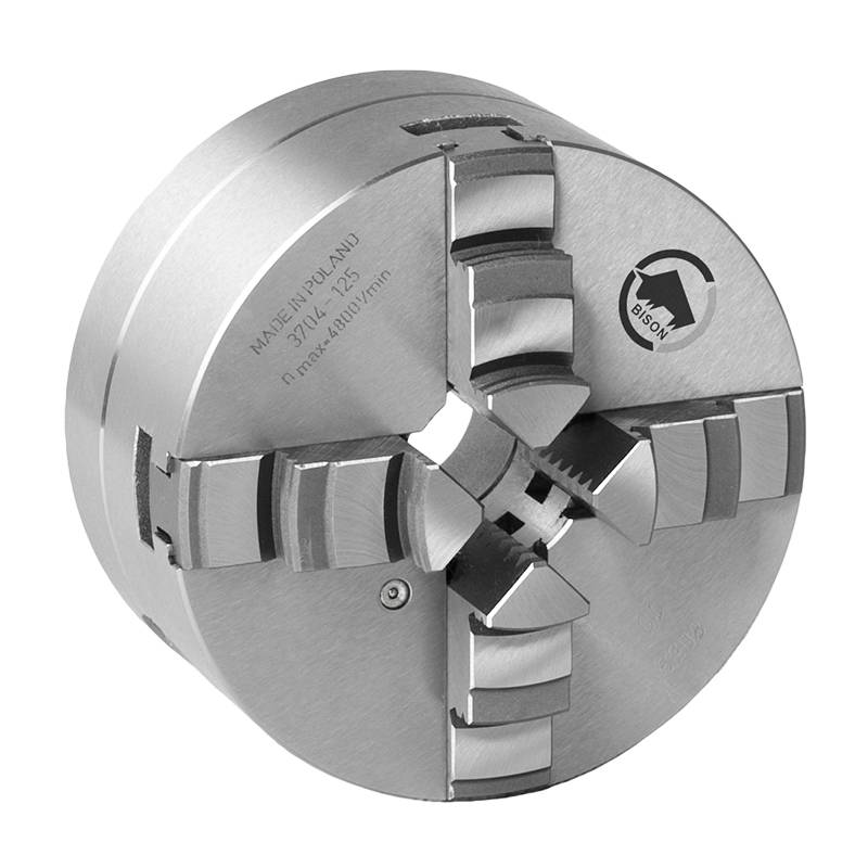 Bison 4-Bakket Centrerpatron ø125 Mm - Stål - Din 6350 - Montering På Bagsiden (cylindrisk Holder) - 3704-125 - Diesella